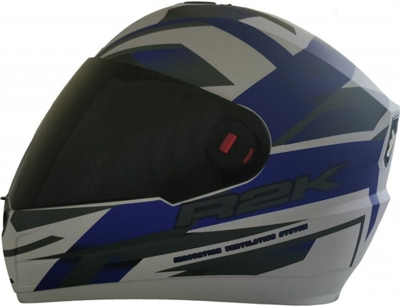 Steelbird SBA-1 R2K Motorbike Helmet  (Matt White / Blue)