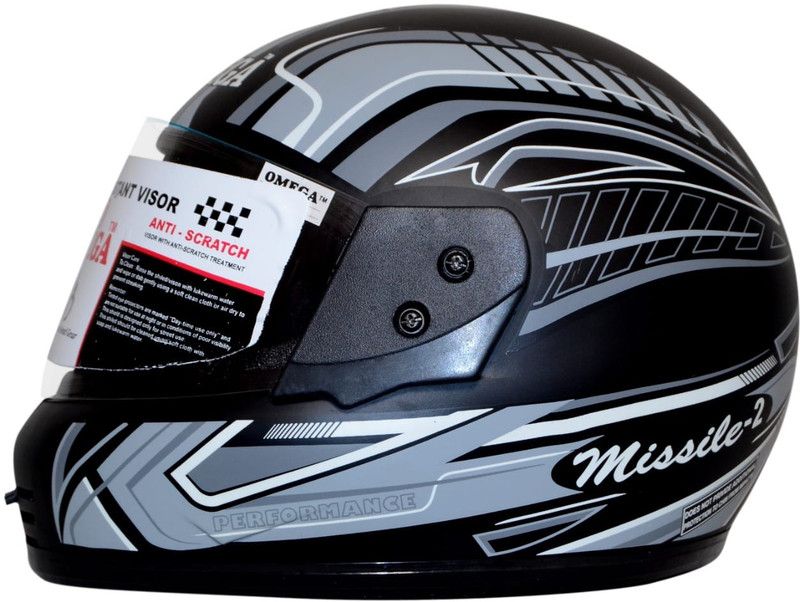 Crssomega Missile 2gray met Motorbike Helmet  (Black, Gray)