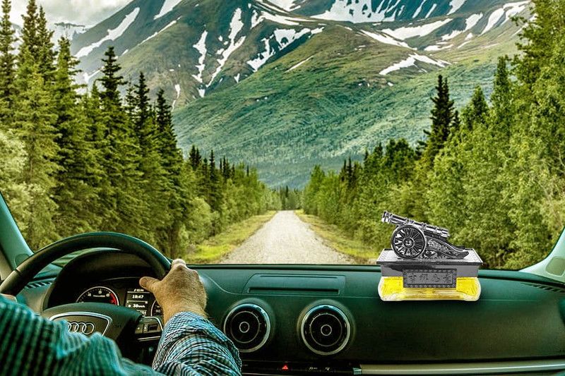 Gabbar ™CANNON Car Perfume Black Yellow Car Dashboard Fragrance Air Purifier Purple Diffuser  (50 ml)