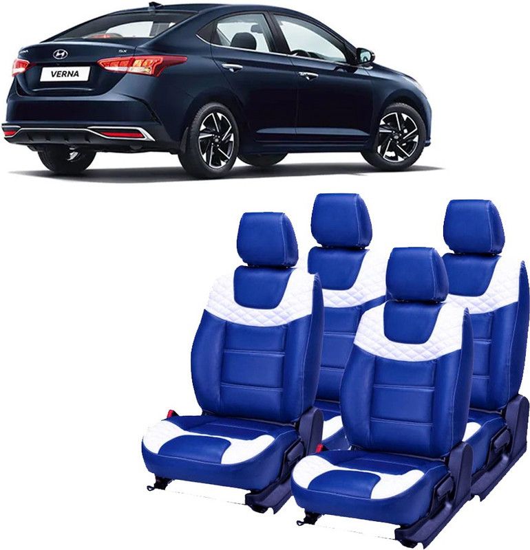 JMDi PU Leather Car Seat Cover For Hyundai Verna  (Fixed Head Rest, Split Back Seat, Without Back Seat Arm Rest, 5 Seater, 2 Back Seat Head Rests)
