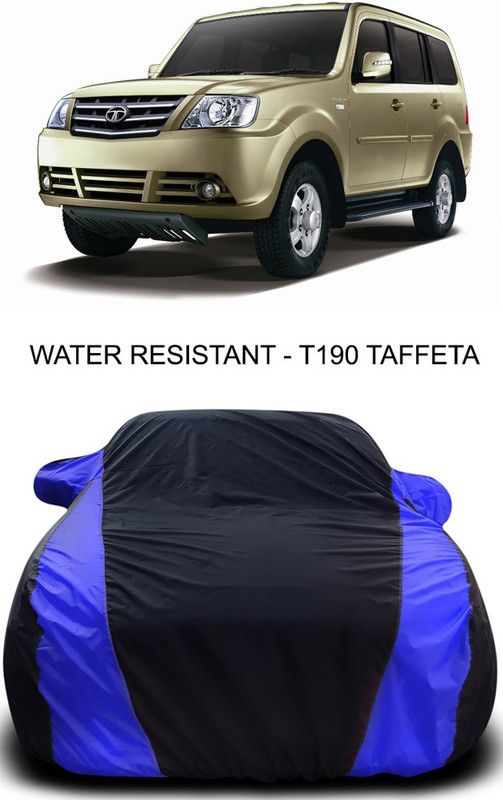 Ascension Car Cover For Tata Sumo Grande MK II (With Mirror Pockets)  (Black, Blue)