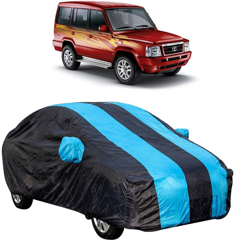 AutoTiger Car Cover For Tata Victa (With Mirror Pockets)  (Black, Blue)