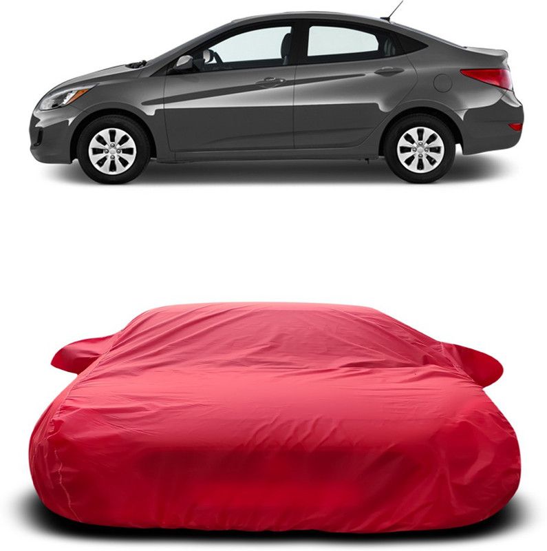Ascension Car Cover For Hyundai Accent (With Mirror Pockets)  (Red)