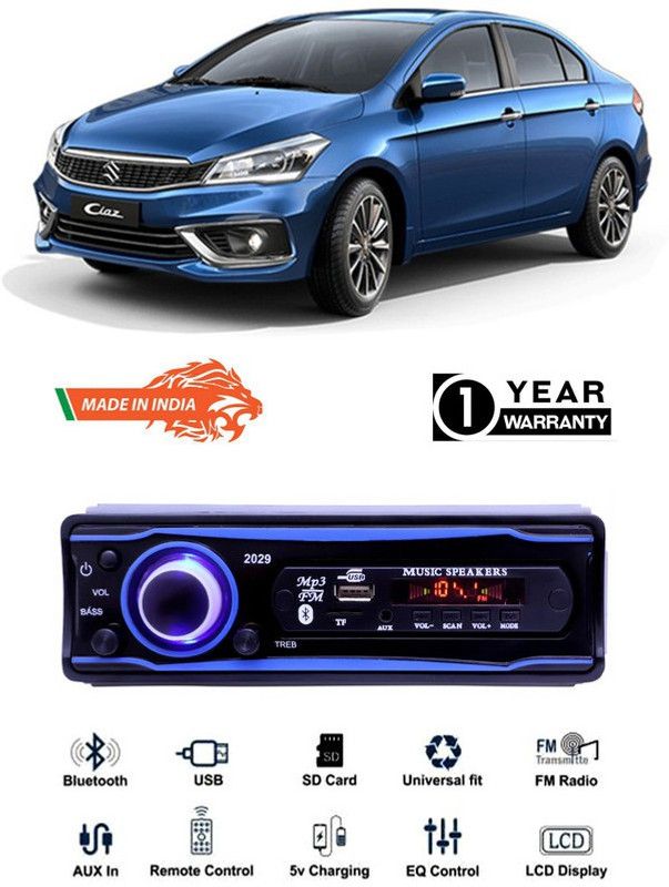 Bluedrum Blue 2029 USB/AUX/SD/BLUETOOTH/FM/MP3 BOOM MASTER STANDARD- B-D297 Car Stereo  (Single Din)