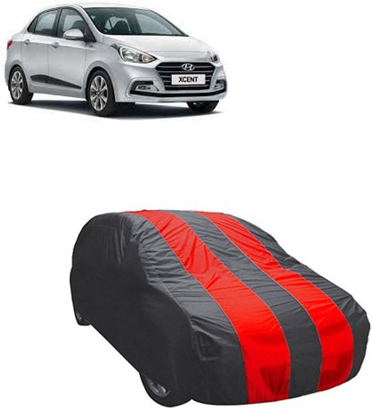 Kuchipudi Car Cover For Hyundai Xcent (Without Mirror Pockets)  (Red, Grey, For 2005, 2006, 2007, 2008, 2009, 2010, 2011, 2012, 2013, 2014, 2015, 2016, 2017, 2018, 2019, NA Models)