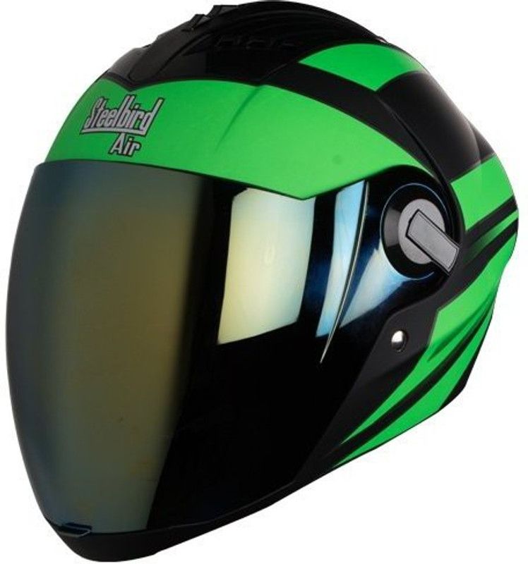 Steelbird SBA-2 Streak Motorbike Helmet  (Green, Black)