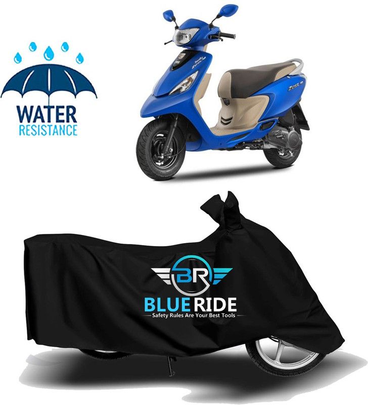 BLUERIDE Two Wheeler Cover for TVS  (Zest, Black)