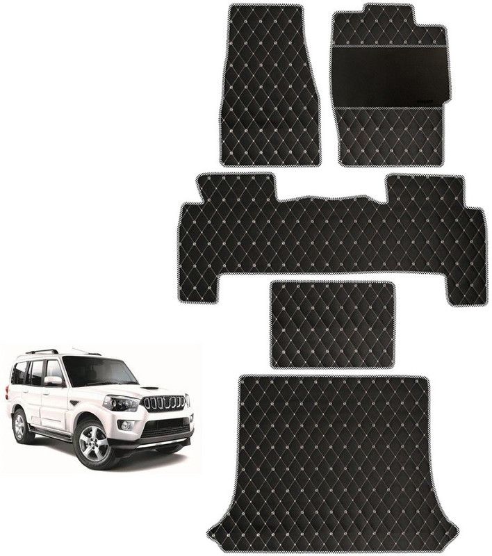 elegant Leatherite Standard Mat For Mahindra New Scorpio  (Black, White)