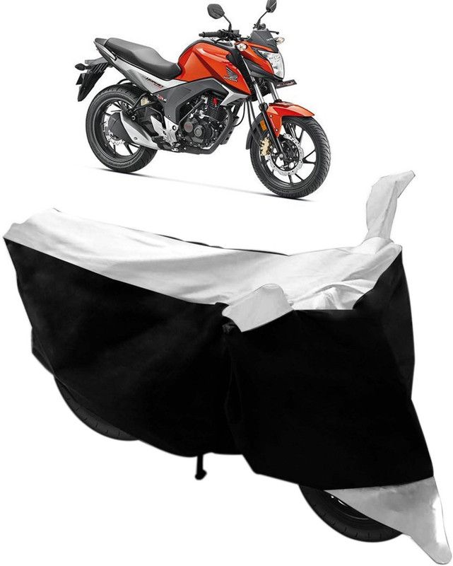 Purpleheart Two Wheeler Cover for Honda  (CBR 150R, Black, Silver)