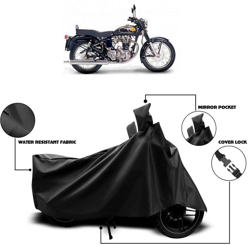 collection zone Waterproof Two Wheeler Cover for Royal Enfield  (Bullet 350 Twinspark, Black)