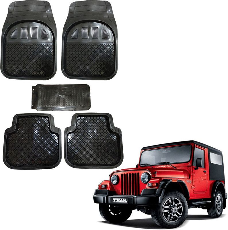Oshotto Rubber Standard Mat For Mahindra Thar  (Black)