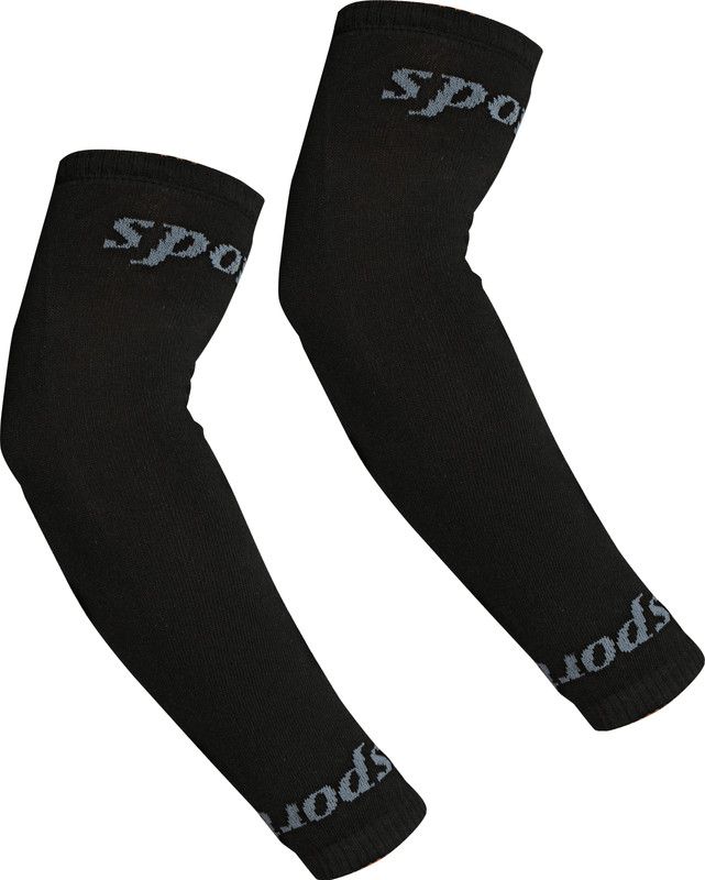 Krizler Cotton, Nylon Arm Sleeve For Men & Women  (Free, Black)