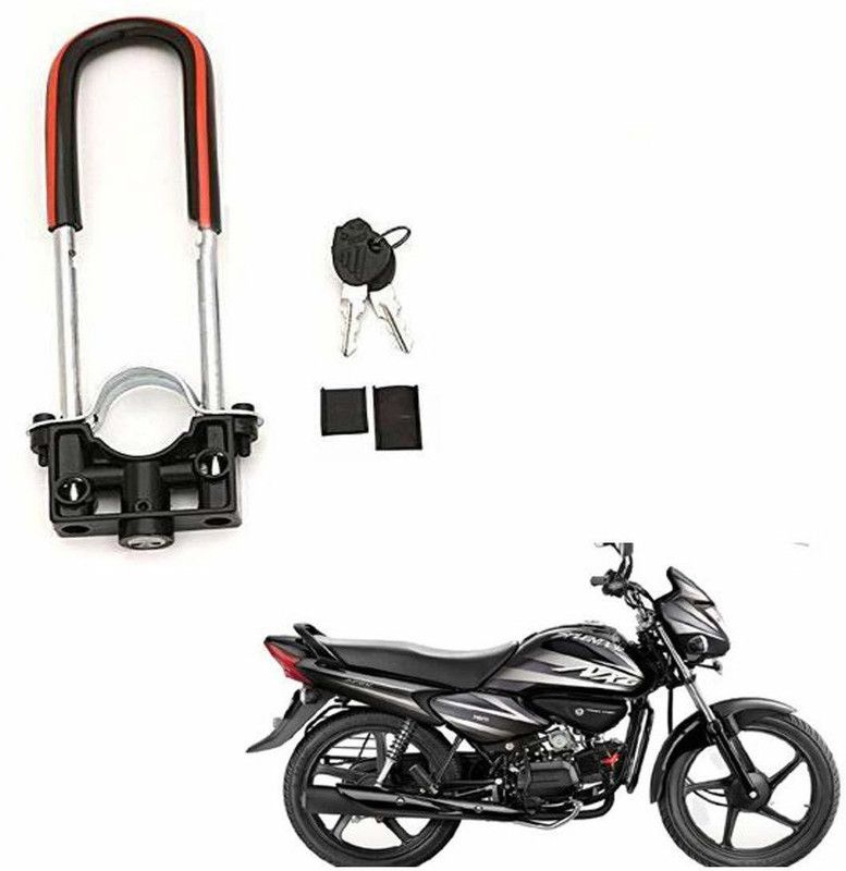 AS TRADERS U-Type Bike Anti Theft Front Shocker Lock Wheel Lock for Splendor NXG Wheel Lock  (Black)