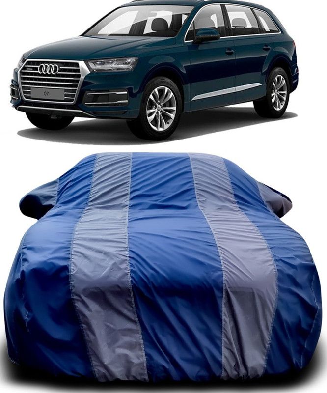 MoTRoX Car Cover For Audi Q7 (With Mirror Pockets)  (Blue, Grey)