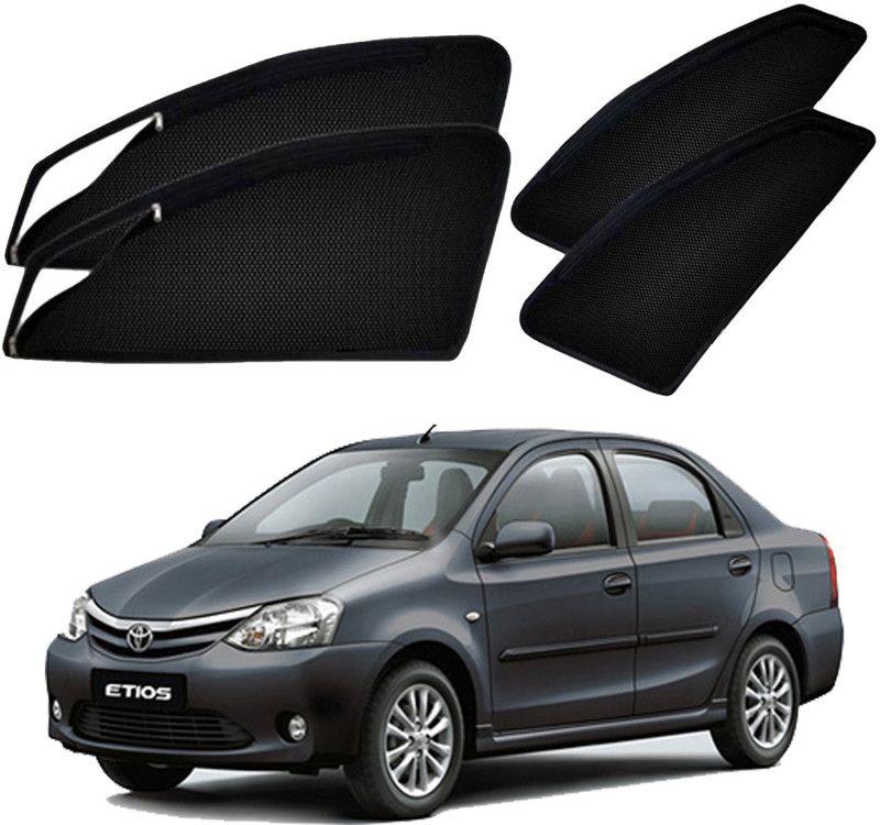 UK Blue Side Window Sun Shade For Toyota Etios  (Black)