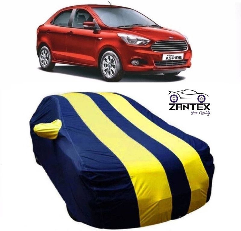 ZANTEX Car Cover For Ford Aspire (With Mirror Pockets)  (Blue, Yellow)
