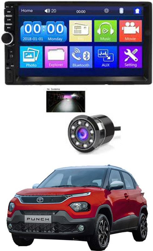 AYW 7 INCH Double Din Car Screen Stereo Media Player Audio Video Touch Screen Stereo Full HD with MP3/MP4/MP5/USB/FM Player/WiFi/Bluetooth & Mirror Link with Back Rear Camera For Punch Car Stereo  (Double Din)