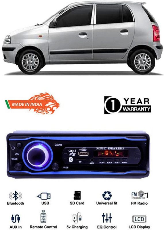Purpleheart Blue 2029 USB/AUX/SD/BLUETOOTH/FM/MP3 BOOM MASTER STANDARD-PP196 Car Stereo  (Single Din)