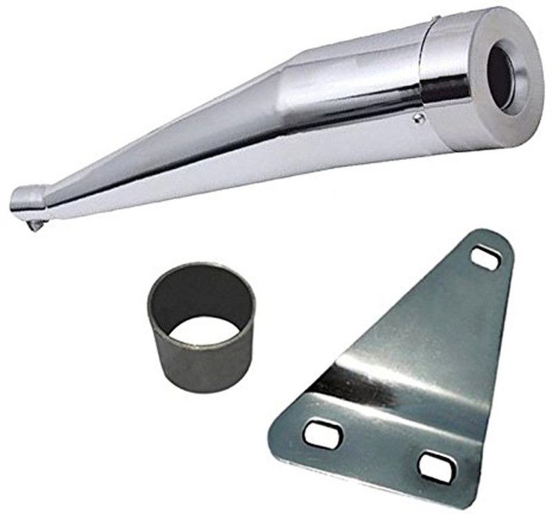 Dhe Best Cobra Full Chrome Glasswool/Filter Exhaust Silencer Royal Enfield Twin spark Royal Enfield Twin spark Full Exhaust System  (Mild Steel)