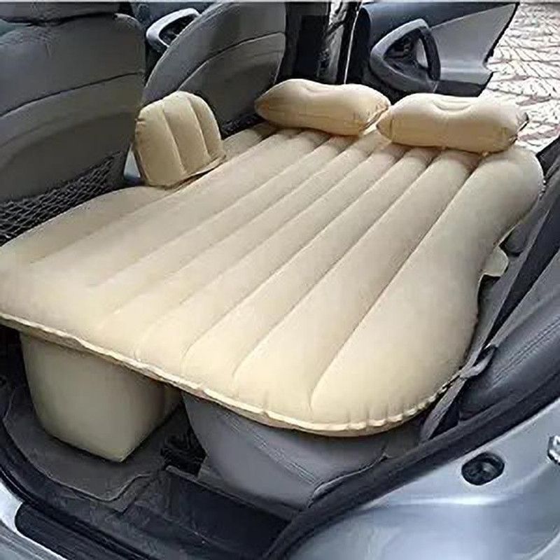 Bowie Car Inflatable Bed cream high quality Car Inflatable Bed Two Pillows Travel Comfortable 5 In 1 Air Sofa Car Inflatable Bed  (Universal)
