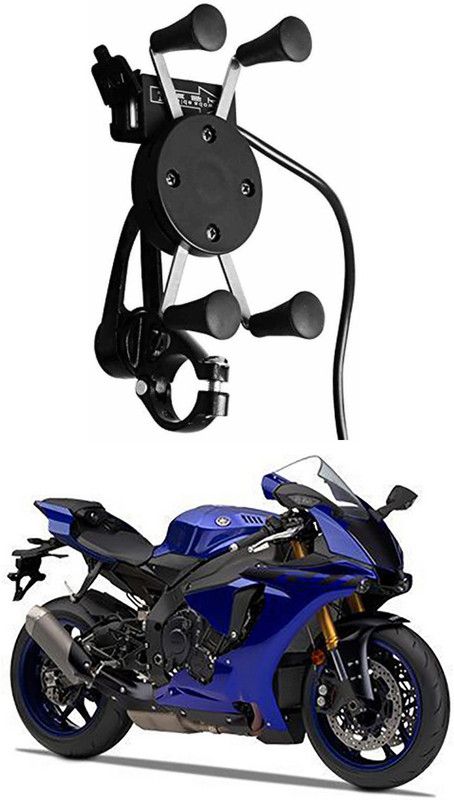 Enfield Works X-Grip Mobile Holder With USB Charger For Bike EW-2496 Bike Mobile Holder  (Black)