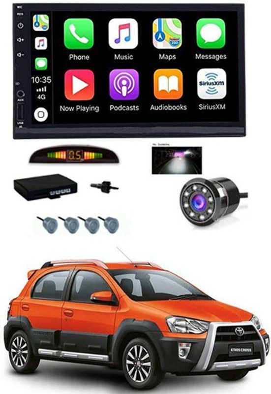 MATIES 7 INCH Full Double Din Car Screen Stereo Media Player Audio Video Touch Screen Stereo Full HD with MP3/MP4/MP5/USB/FM Player/WiFi/Bluetooth & Mirror Link with Back Rear Camera & Silver Sensor For Etios Cross Car Stereo  (Double Din)
