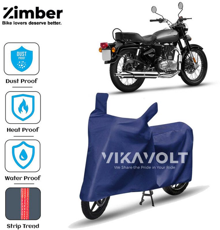 ZIMBER Waterproof Two Wheeler Cover for Royal Enfield  (Bullet, Blue)