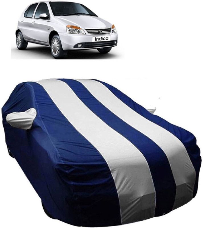 MoTRoX Car Cover For Tata Indica V2 (With Mirror Pockets)  (Blue, White)