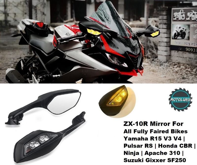 MOTOLURGY Manual Rear View Mirror For Bajaj, Yamaha, Suzuki, Honda, Hero, Honda Universal For Bike  (Left, Right)