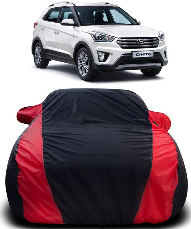 Yuniek Car Cover For Hyundai Creta (With Mirror Pockets)  (Black, Red)