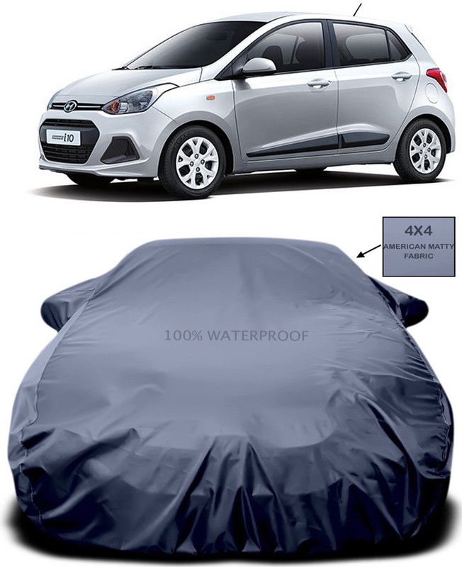 AUTOGARH Car Cover For Hyundai i10 (With Mirror Pockets)  (Grey)
