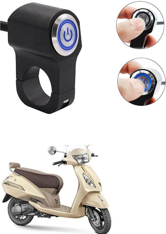 Qiisx CNC On/Off Motorcycle Handlebar Fitting With Light For TVS Jupiter classic Handle Bar Grip For TVS Universal For Bike  (Pack of 1)