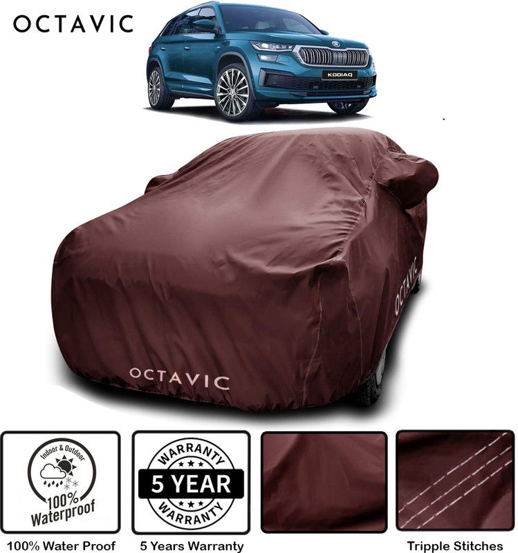 octavic Car Cover For Skoda Kodiaq (With Mirror Pockets)  (Maroon)