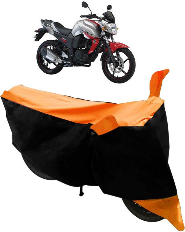 KANDID Waterproof Two Wheeler Cover for Yamaha  (FZ-S, Black, Orange)