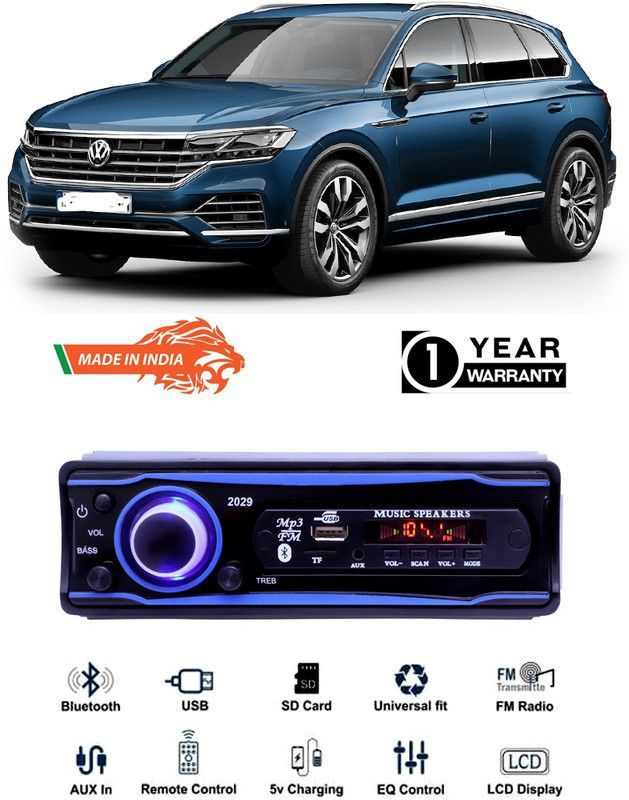 AutoTiger Blue 2029 USB/AUX/SD/BLUETOOTH/FM/MP3 BOOM MASTER STANDARD-AT617 Car Stereo  (Single Din)