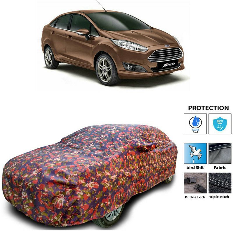 Ascension Car Cover For Ford Fiesta (With Mirror Pockets)  (Multicolor)