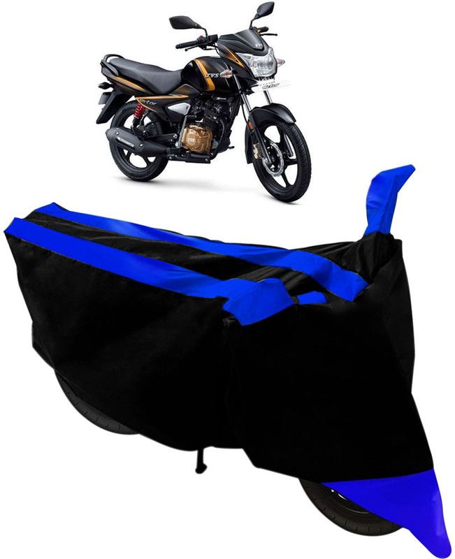 Purpleheart Two Wheeler Cover for TVS  (Victor New, Black, Blue)