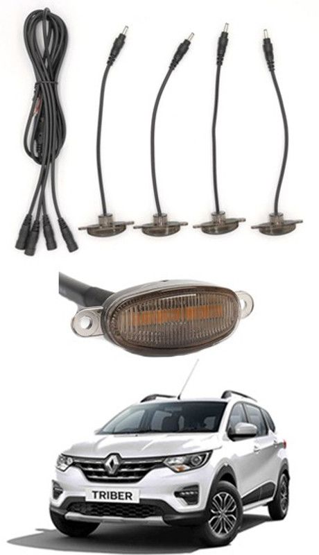 RKPSP 4 LED Front Grill Led Lights Amber Lights DRL For Triber-Renault-2019 Parking Light, Dash Light Car, Van LED for Renault (12 V, 12 W)  (Universal For Car, Pack of 4)