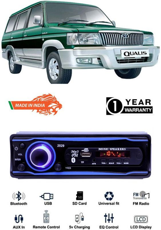 Genipap Blue 2029 USB/AUX/SD/BLUETOOTH/FM/MP3 BOOM MASTER STANDARD- GP593 Car Stereo  (Single Din)