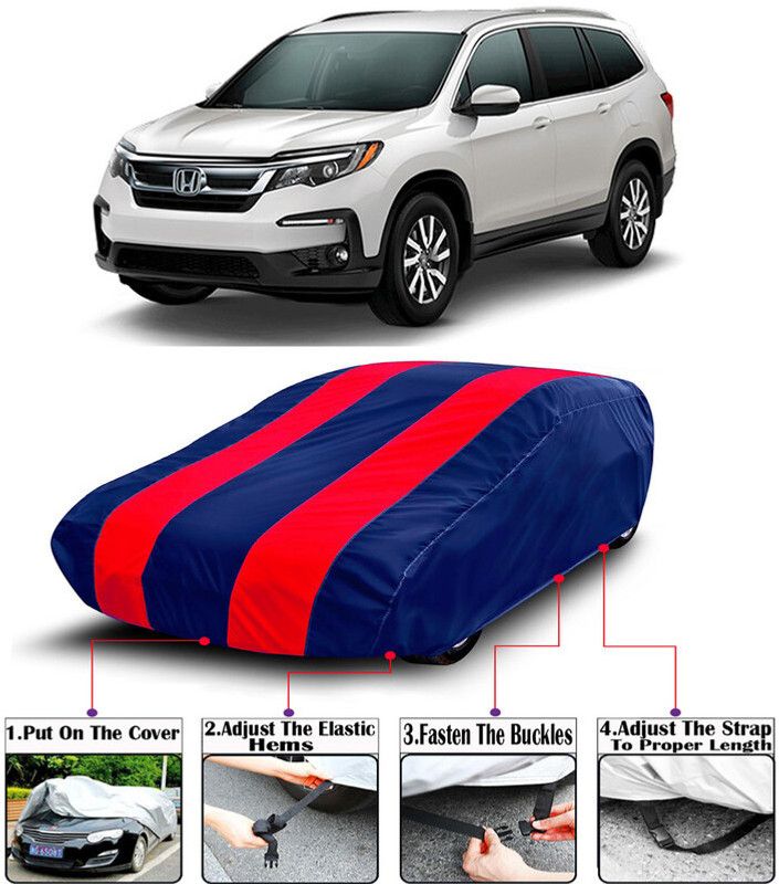 AutoTiger Car Cover For Honda PILOT (With Mirror Pockets)  (Red, Blue)