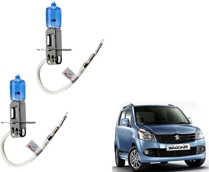 WolkomHome Car H3 halogen headlight Fog lamp bulb 12V - 100W 5000K Cool Blue Ultimate White for Maruti WagonR 2010 Headlight Car Halogen for Maruti Suzuki (12 V, 100 W)  (WagonR, Pack of 2)