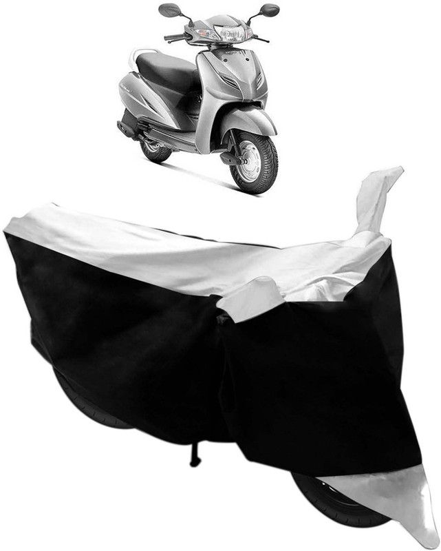Purpleheart Two Wheeler Cover for Honda  (Activa 3G, Black, Silver)