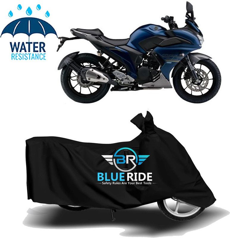 BLUERIDE Two Wheeler Cover for Yamaha  (Fazer, Black)