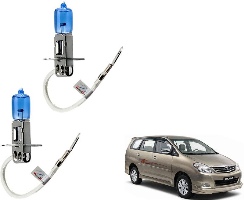 WolkomHome Car H3 halogen headlight Fog lamp bulb 12V - 100W 5000K Cool Blue Ultimate White for Toyota Innova 2005-2012 Headlight Car Halogen for Toyota (12 V, 100 W)  (Innova, Pack of 2)