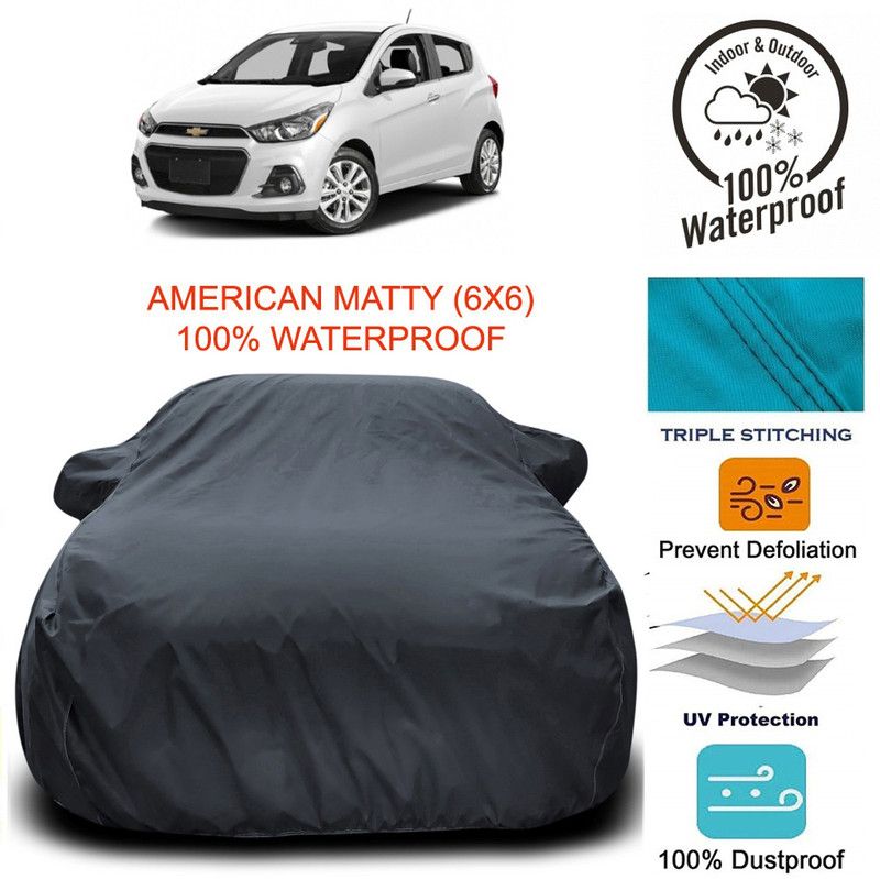 Dvis Car Cover For Chevrolet Spark (With Mirror Pockets)  (Grey)