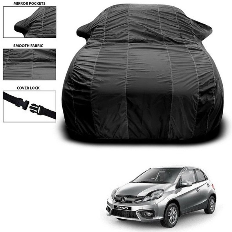 ANTHUB Car Cover For Honda Brio Facelift (With Mirror Pockets)  (Black)