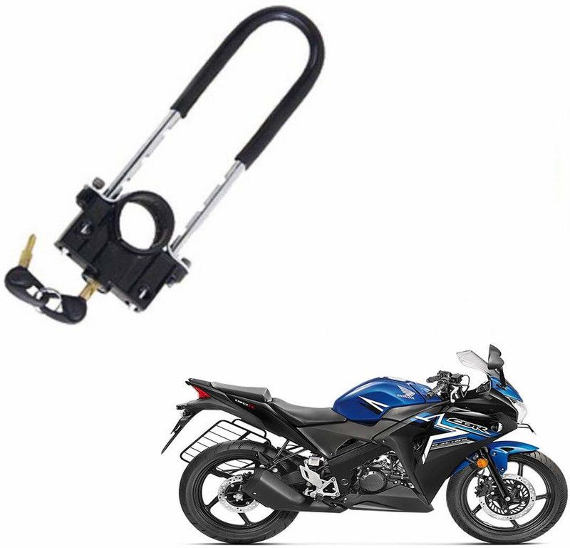 AS TRADERS U-Type Bike Anti Theft Front Shocker Lock Wheel Lock for CBR 1000RR Wheel Lock  (Black)