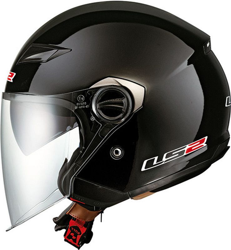 LS2 Deattachable Openface 569 Motorbike Helmet  (Black)