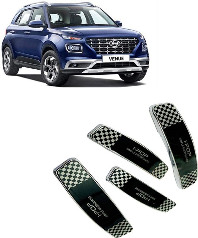 Etradezone Plastic Car Door Guard  (Black, Silver, Pack of 4, Hyundai, Universal For Car)
