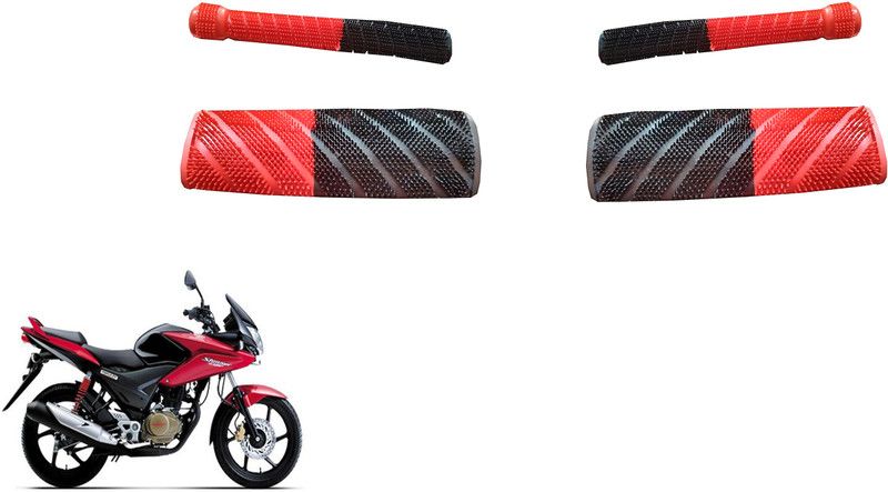 AutoVHPR HonStunneRedBlackPVCGripCoverwithClutchBreakCover Handle Bar Grip For Honda CBF Stunner  (Pack of 2)
